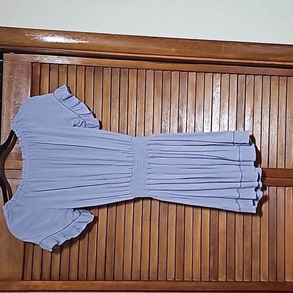 Off-the-Shoulder Periwinkle Summer Dress - Picture 2 of 9